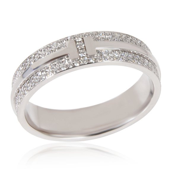 Tiffany & Co. Tiffany T Wide Diamond Ring in 18k White Gold 0.57 CTW - Picture 2 of 4